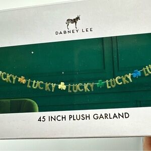 St Patricks Day Decoration Plush Lucky Shamrock Garland 45” Dabney Lee